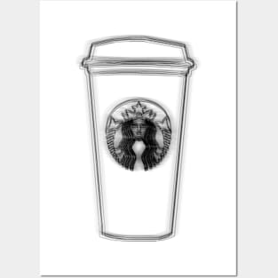 Minimalist Starbuck Cup Drawing Posters and Art